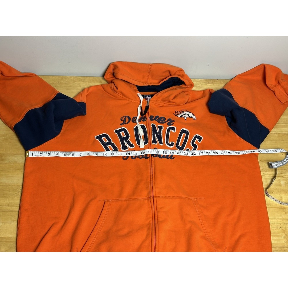Denver Broncos G-III Mens 4XL Orange‎ Stitched NFL Football Full Zip Hoodie - Picture 6 of 14